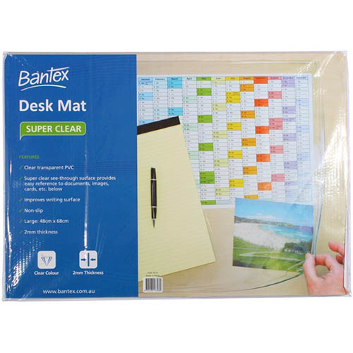 Image for BANTEX DESK MAT TRANSPARENT 480 X 680MM from PaperChase Office National