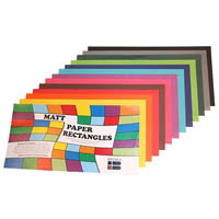 brenex matt rectangle paper shapes single side 250 x 125mm assorted pack 360