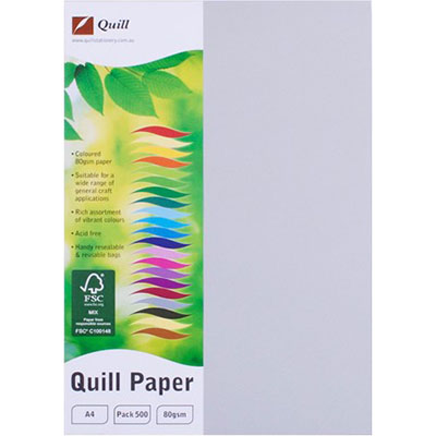 Image for QUILL XL MULTIOFFICE COLOURED A4 COPY PAPER 80GSM GREY PACK 500 SHEETS from Discount Office National