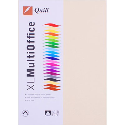 Image for QUILL XL MULTIOFFICE COLOURED A4 COPY PAPER 80GSM CREAM PACK 500 SHEETS from Angletons Office National
