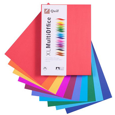 Image for QUILL COLOURED A4 COPY PAPER 80GSM HOT AND COLD ASSORTED PACK 500 SHEETS from Aztec Office National
