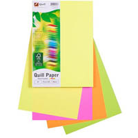 quill coloured a4 copy paper 80gsm flouro assorted pack 250 sheets
