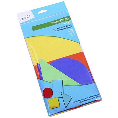 Image for QUILL POSTER BOARD GLOSS SHAPES ASSORTED PACK 100 from Ezi Office National Tweed