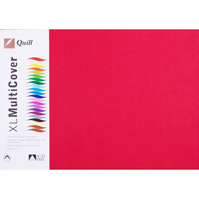 Image for QUILL COVER PAPER 125GSM A3 RED PACK 250 from OFFICE NATIONAL CANNING VALE