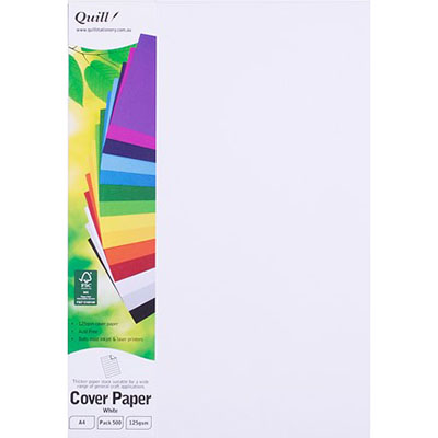 Image for QUILL COVER PAPER 125GSM A4 WHITE PACK 500 from Coleman's Office National