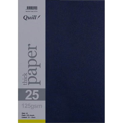 Image for QUILL COLOURED A4 COPY PAPER 125GSM BLACK PACK 250 from Office National Barossa