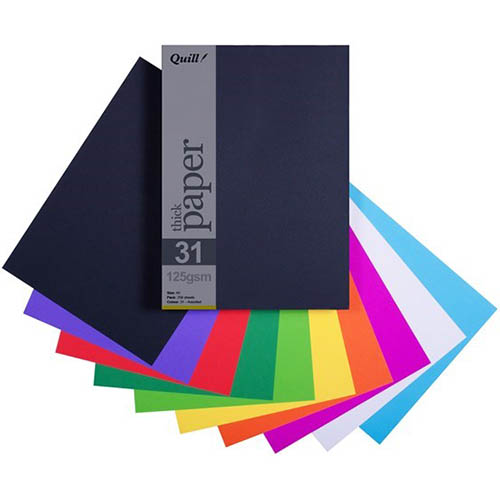 Image for QUILL COLOURED A5 COPY PAPER 125GSM ASSORTED PACK 250 SHEETS from Discount Office National