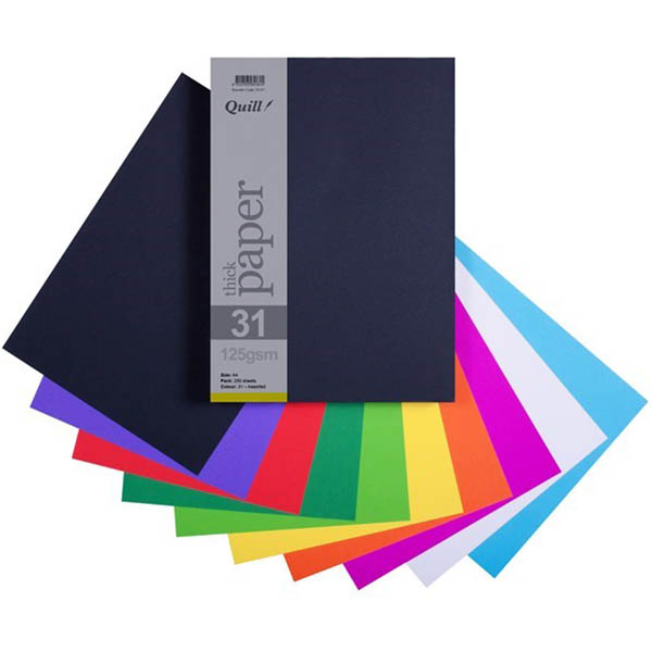 Image for QUILL COLOURED A4 COPY PAPER 125GSM ASSORTED PACK 250 from Aztec Office National