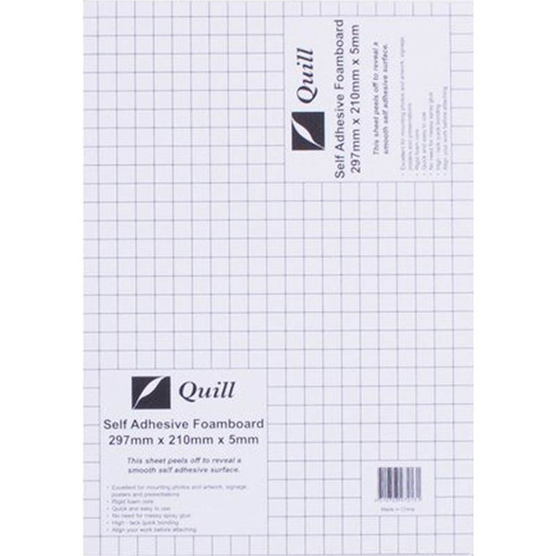 Image for QUILL FOAM BOARD SELF ADHESIVE 5MM A4 WHITE from Aztec Office National Melbourne