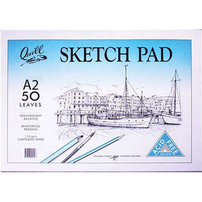 Image for QUILL PREMIUM SKETCH PAD 110GSM 50 LEAF A2 WHITE from Chris Humphrey Office National