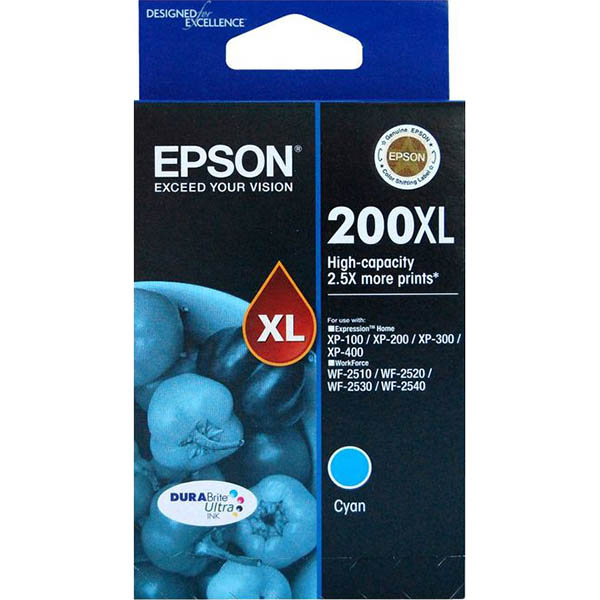 Image for EPSON 200XL INK CARTRIDGE HIGH YIELD CYAN from Connelly's Office National