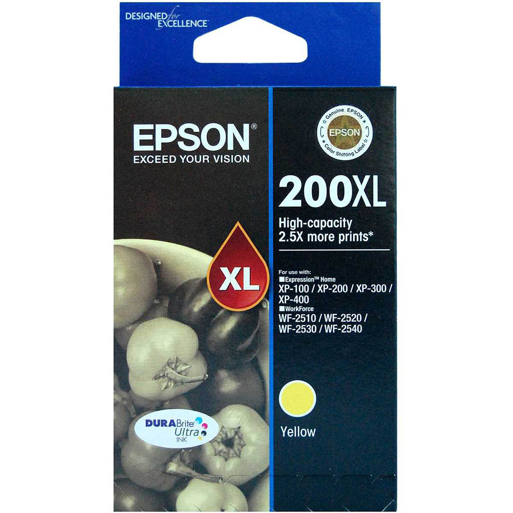 Image for EPSON 200XL INK CARTRIDGE HIGH YIELD YELLOW from BACK 2 BASICS & HOWARD WILLIAM OFFICE NATIONAL
