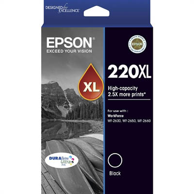 Image for EPSON 220XL INK CARTRIDGE HIGH YIELD BLACK from Office National