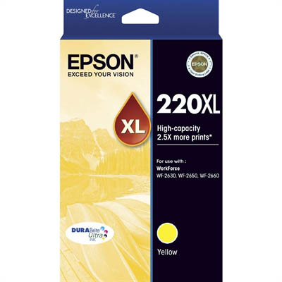 Image for EPSON 220XL INK CARTRIDGE HIGH YIELD YELLOW from Office National Hobart