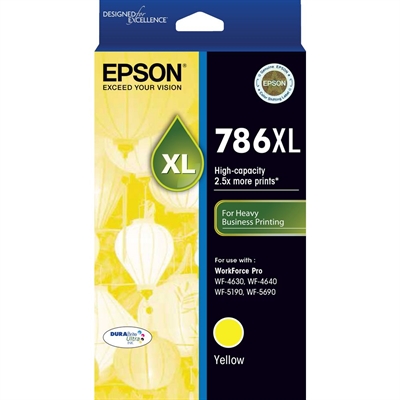 Image for EPSON 786XL INK CARTRIDGE HIGH YIELD YELLOW from Office National Hobart