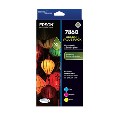 Image for EPSON 786XL INK CARTRIDGE HIGH YIELDS COLOUR VALUE PACK 3 from Complete Stationery Office National (Devonport & Burnie)