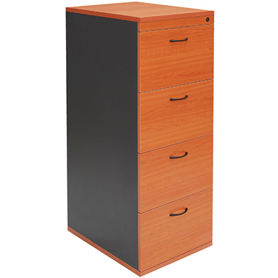 Image for RAPID WORKER FILING CABINET 4 DRAWER 465 X 600 X 1300MM BEECH/IRONSTONE from Chris Humphrey Office National