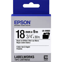 epson labelworks lk tape 18mm x 9m black on white