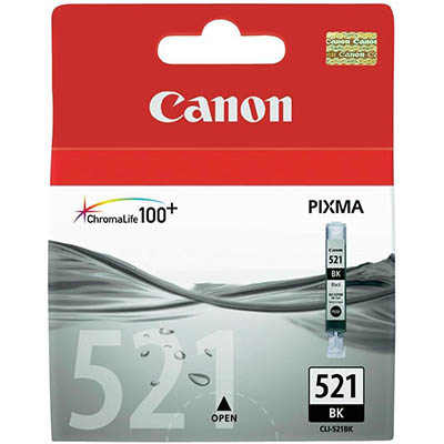 Image for CANON CLI521BK INK CARTRIDGE BLACK from Complete Stationery Office National (Devonport & Burnie)