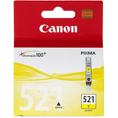 Image for CANON CLI521Y INK CARTRIDGE YELLOW from Office National Kalgoorlie
