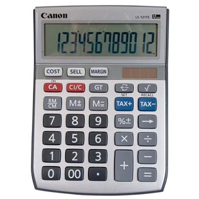 Image for CANON LS-121TS DESKTOP CALCULATOR 12 DIGIT SILVER from Surry Office National
