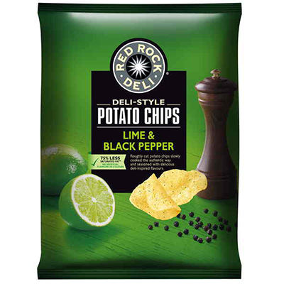 Image for RED ROCK DELI CHIPS LIME AND PEPPER 165G from OFFICE NATIONAL CANNING VALE