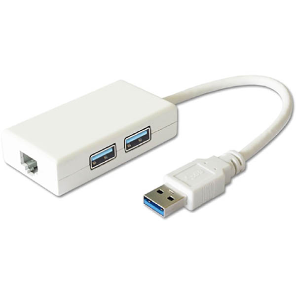 Image for ASTROTEK ADAPTER CONVERTER 2-PORT HUB USB-A WITH GIGABIT RJ45 ETHERNET LAN NETWORK 150MM WHITE from Two Bays Office National