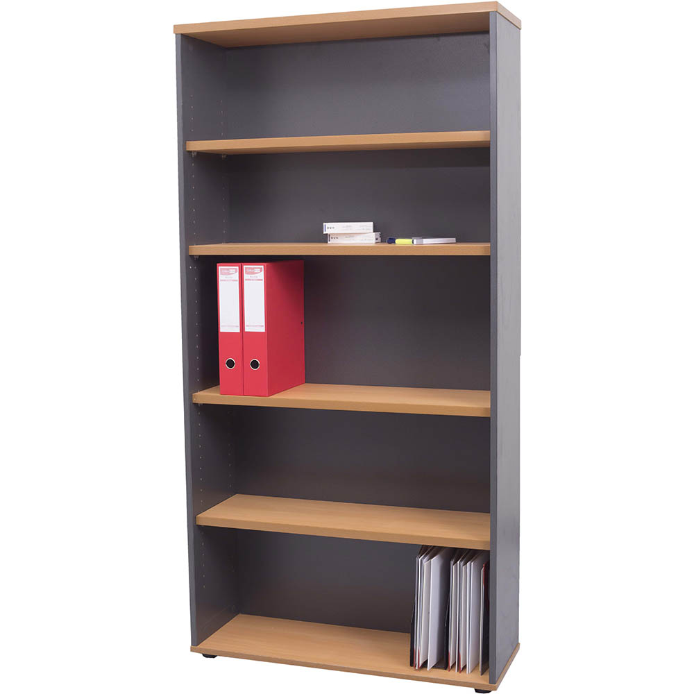 Image for RAPID WORKER BOOKCASE 4 SHELF 900 X 315 X 1800MM BEECH/IRONSTONE from Emerald Office Supplies Office National