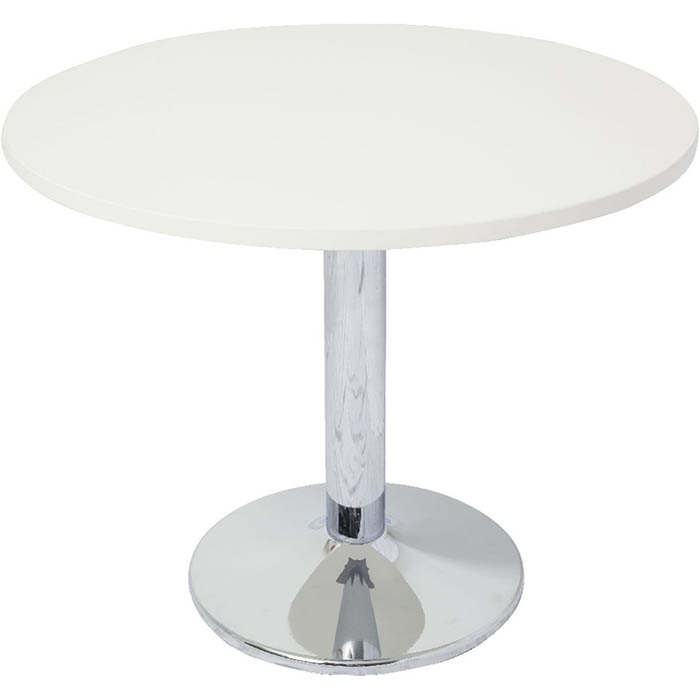Image for RAPIDLINE ROUND TABLE DISC BASE 1200MM NATURAL WHITE/CHROME from Angletons Office National