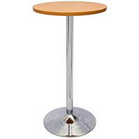 rapidline dry bar table 600 x 1050mm beech coloured table top / stainless steel base