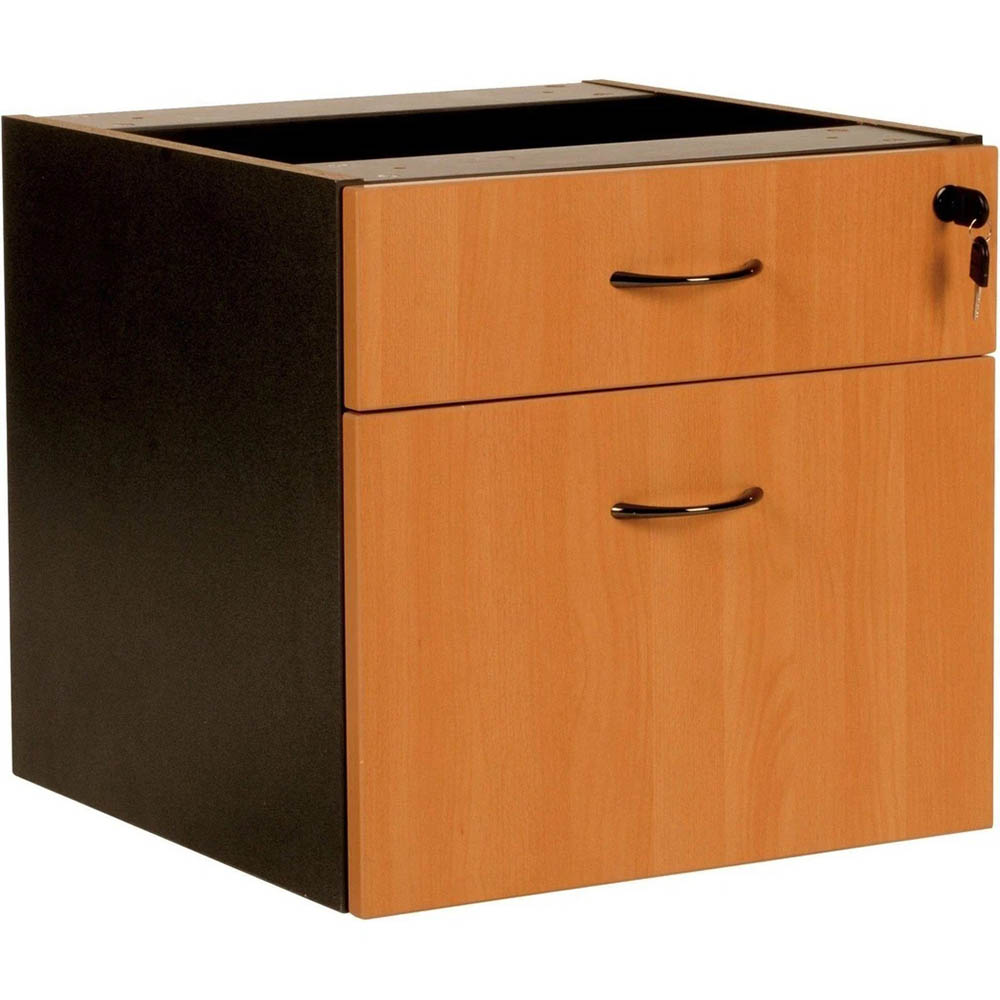 Image for RAPID WORKER FIXED DESK PEDESTAL 2-DRAWER LOCKABLE 465 X 447 X 454MM BEECH/IRONSTONE from OFFICE NATIONAL CANNING VALE