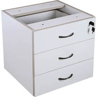 rapid vibe fixed desk pedestal 3-drawer lockable 465 x 447 x 454mm grey