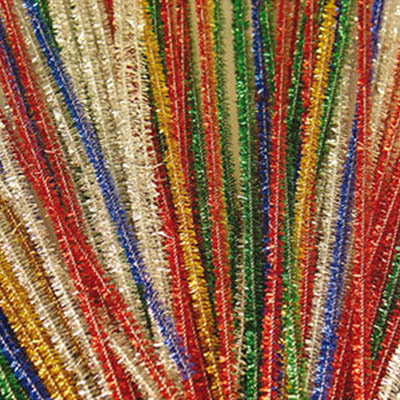 Image for COLORIFIC PIPE CLEANERS 150MM TINSEL ASSORTED PACK 150 from Mackay Business Machines (MBM) Office National