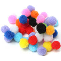 colorific pom poms fluffy 13mm assorted pack 100