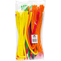 colorific pipe cleaner stems 300 x 12mm assorted pack 100