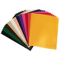 colorific felt squares 225 x 300mm assorted pack 24