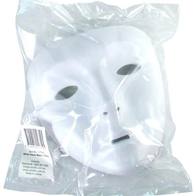 Image for COLORIFIC FULL FACE MASKS PLASTIC WHITE PACK 12 from Surry Office National