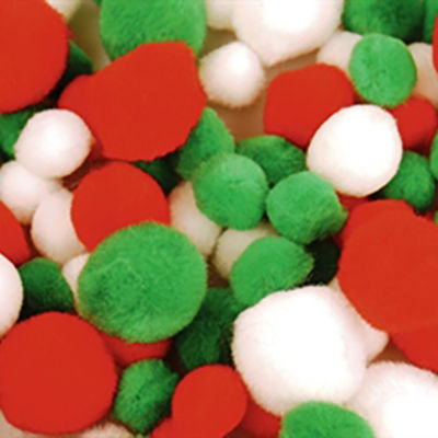 Image for COLORIFIC POM POMS FLUFFY CHRISTMAS ASSORTED PACK 100 from OFFICE NATIONAL CANNING VALE