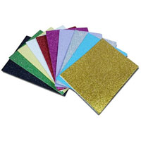 colorific foam sheets peel-and-stick 250 x 145mm glitter assorted pack 10