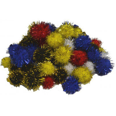 Image for COLORIFIC POM POMS GLITTER ASSORTED SIZES PACK 200 from OFFICE NATIONAL CANNING VALE