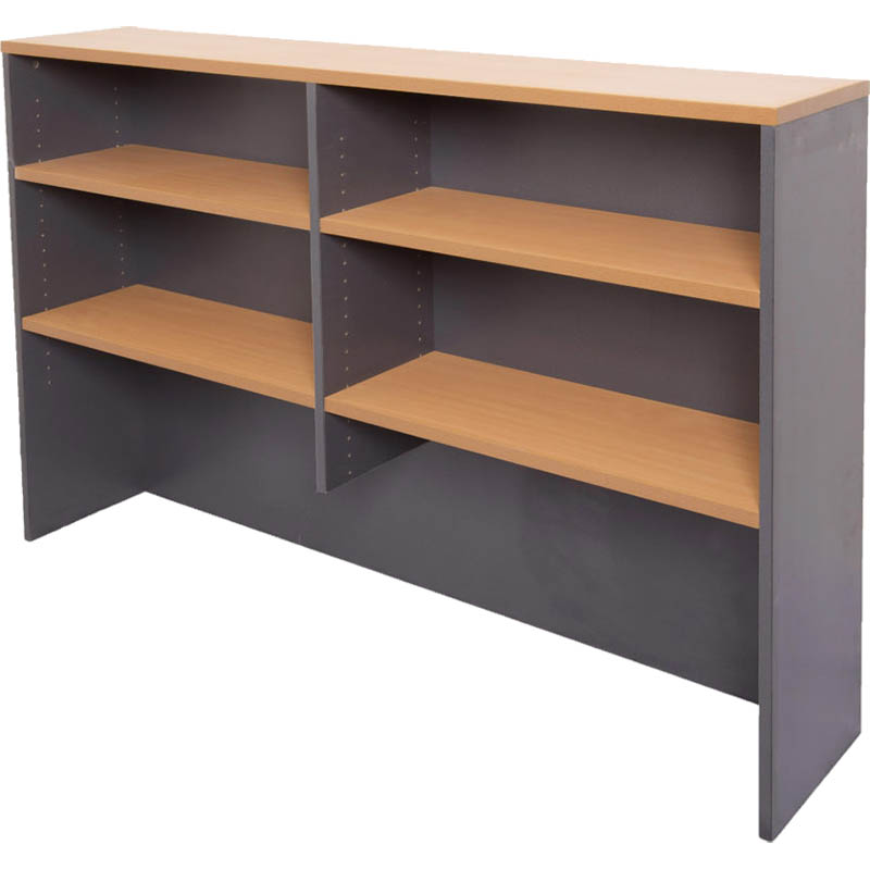 Image for RAPID WORKER OVERHEAD HUTCH 1200 X 1070 X 315MM BEECH/IRONSTONE from PaperChase Office National