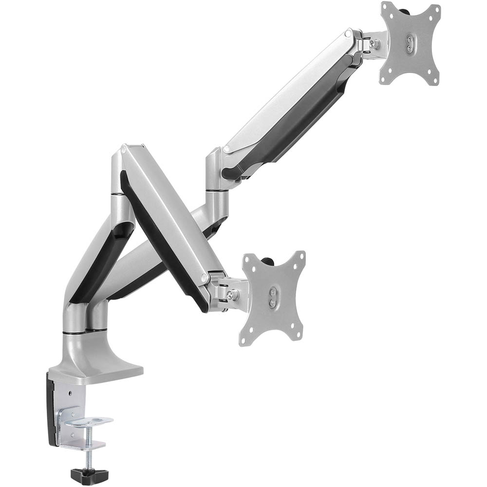 Image for ERGOVIDA DUAL MONITOR ARM GAS SPRING MONITOR SILVER from PaperChase Office National