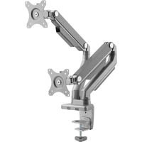 ergovida dual monitor arm mechanical spring metallic grey