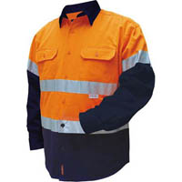 prime mover mf101 cotton drill shirt flame retardant with reflective tape 2-tone