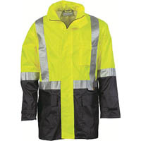 dnc hi-vis lightweight rain jacket with 3m reflective tape 2-tone
