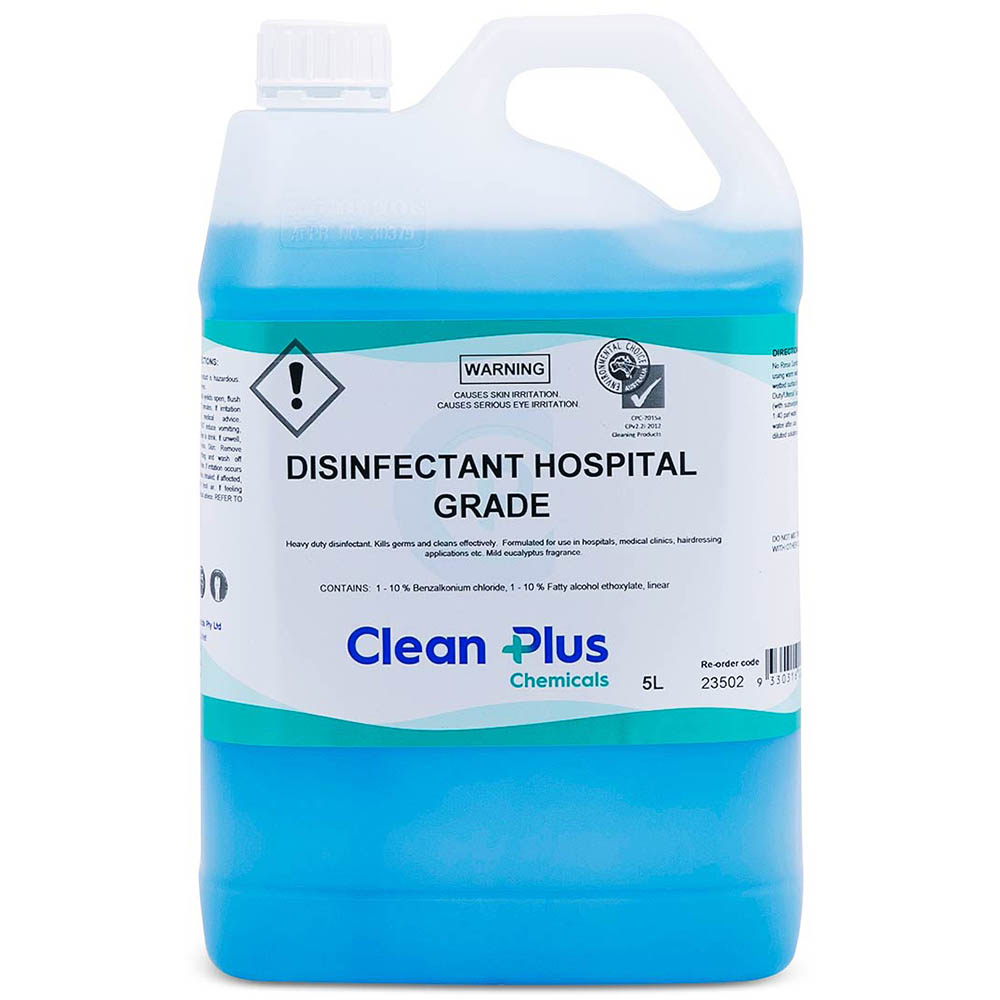 Image for CLEAN PLUS DISINFECTANT HOSPITAL GRADE 5 LITRE CARTON 3 from OFFICE NATIONAL CANNING VALE