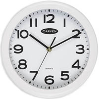 carven wall clock 250mm white frame