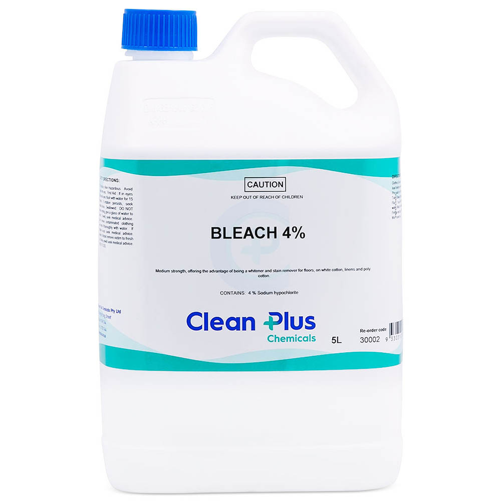 Image for CLEAN PLUS BLEACH 4% 5 LITRE CARTON 3 from Aztec Office National Melbourne
