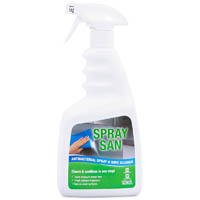 clean plus spray san antibacterial spray and wipe 750ml carton 12