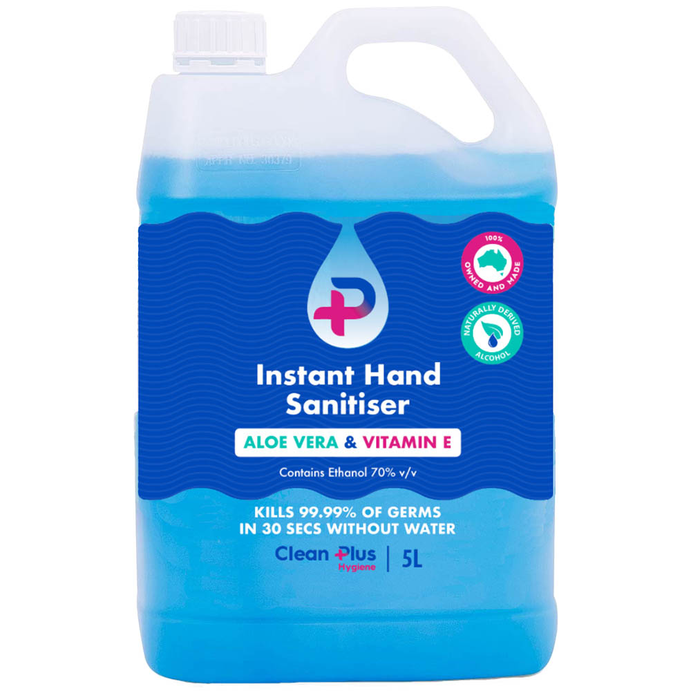 Image for CLEAN PLUS INSTANT HAND SANITISER GEL 5 LITRE BLUE from Aztec Office National